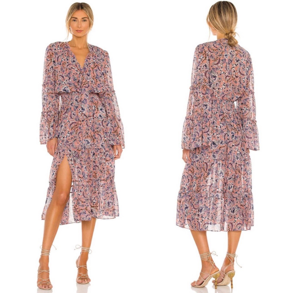 MISA Los Angeles Celeste Midi Floral Dress Size Small